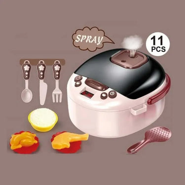 11Pcs Pretend Play Mini Rice Cooker Set With Smoke